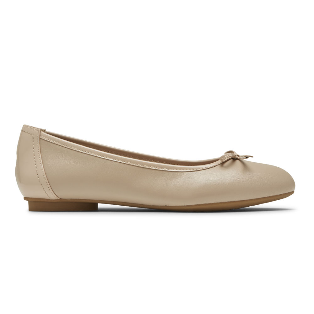 Rockport Singapore Womens Flats - Reagan Bow Beige - EJ2314506